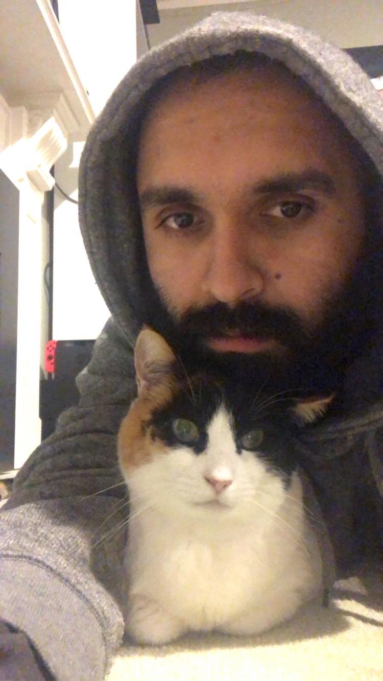 Karan Selfie with a cat